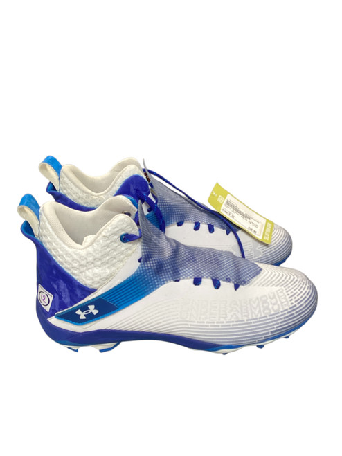 Vist Large View of Product Image Which is Used Under Armour Adult FB Cleats White Senior 12