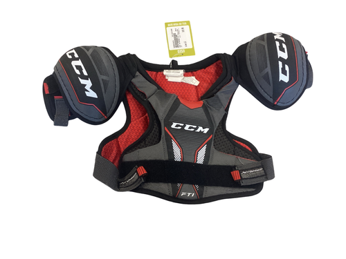 Vist Large View of Product Image Which is Used CCM JETSPEED FT1 Youth Shoulder Pads LG