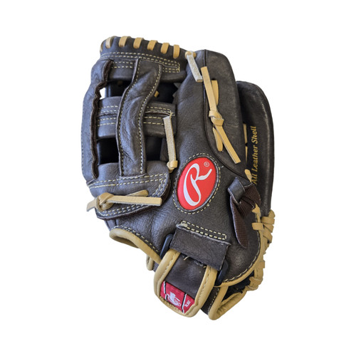 Vist Large View of Product Image Which is Used Rawlings HIGHLIGHT BB/SB Glove RH Throw Brown 11 1/2"