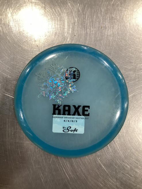 Vist Large View of Product Image Which is Used Kastaplast K1 SOFT KAXE SNOWFLAKE Disc Golf Driver Royal Blue 172g