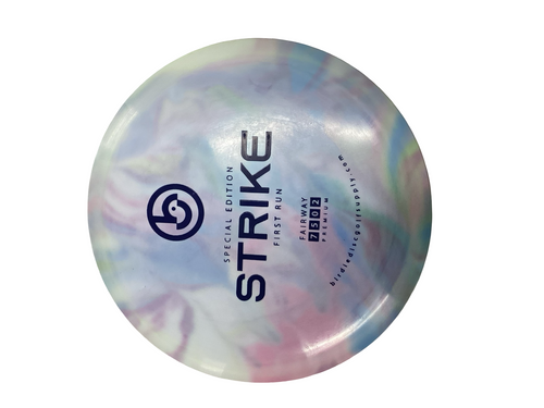 Vist Large View of Product Image Which is Used BIRDIE FIRST RUN STRIKE Disc Golf Driver Purple