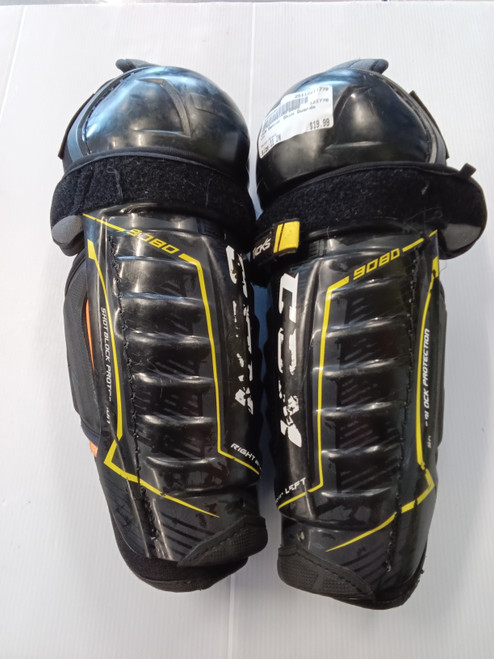 Vist Large View of Product Image Which is Used CCM Senior Shin Guards Black 11"