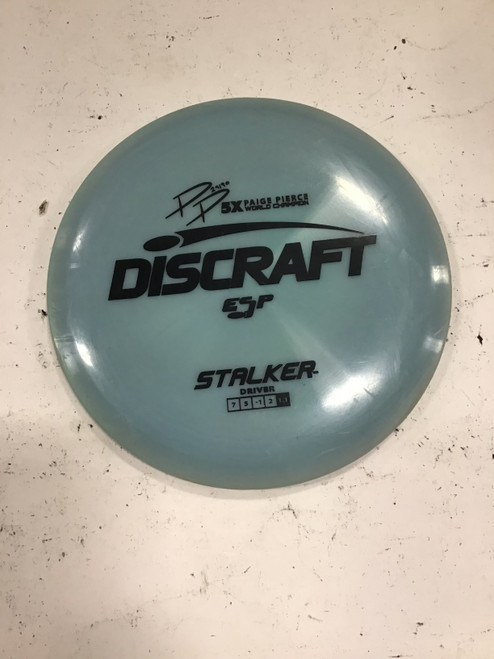 Vist Large View of Product Image Which is Used Discraft ESP STALKER Disc Golf Driver Sky Blue 178g