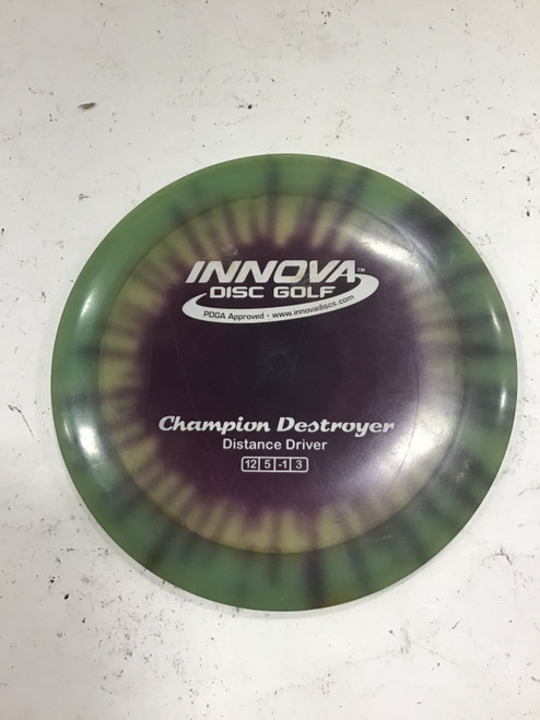 Vist Large View of Product Image Which is Used Innova CHAMPION DESTROYER DYE Disc Golf Driver Green 176g