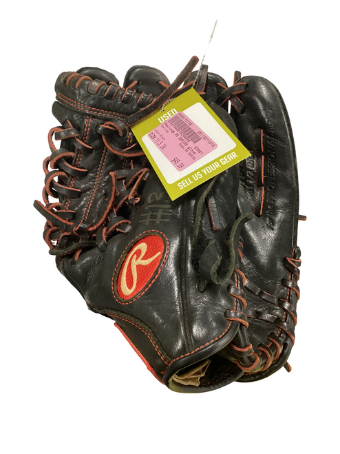 Vist Large View of Product Image Which is Used Rawlings R9 SERIES BB/SB Glove RH Throw Black 11 1/2"