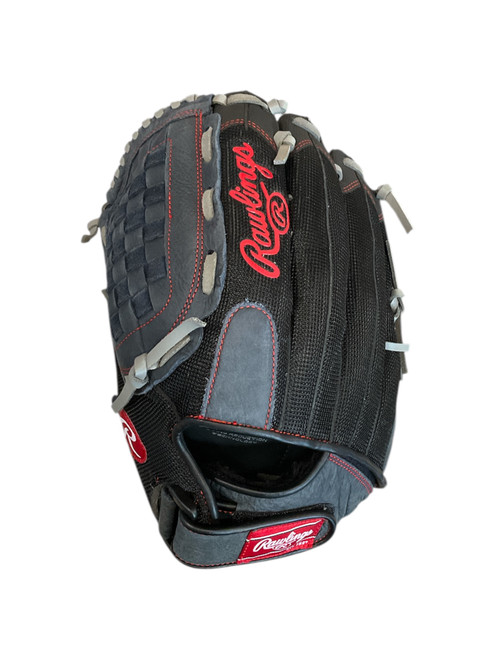Vist Large View of Product Image Which is Used Rawlings RENEGADE BB/SB Glove LH Throw Black 13"