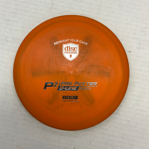 Vist Large View of Product Image Which is Used Discmania P2 PRO PUTTER D-LINE Disc Golf Putter Orange