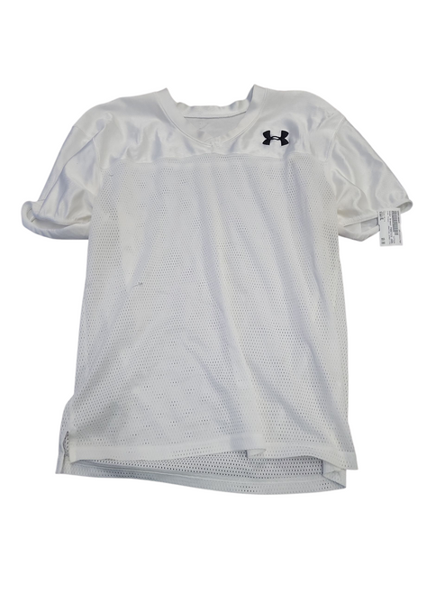Vist Large View of Product Image Which is Used Under Armour PRACTICE JERSEY YTH FB Top Youth White XL