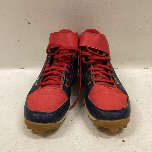 Vist Large View of Product Image Which is Used Under Armour BH BB CLEAT BB/SB Cleats Navy Blue And Red Junior 04