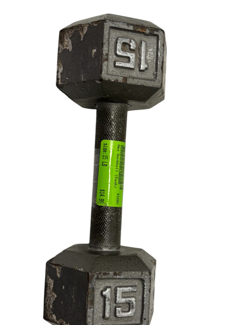 Vist Large View of Product Image Which is Used Hex Dumbbell (Each) 15 lb
