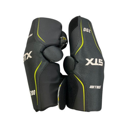 Vist Large View of Product Image Which is Used STX STALLION 200 Lacrosse Arm Pads/Guards Black Senior