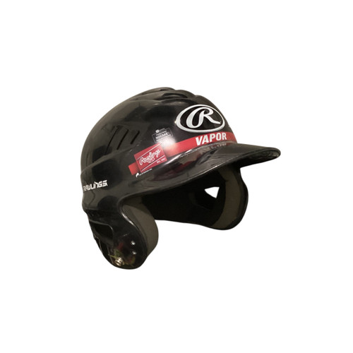 Vist Large View of Product Image Which is Used Rawlings VAPOR Batting Helmet No Mask Black One Size