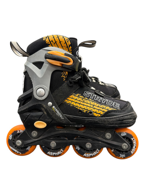 Vist Large View of Product Image Which is Used RollerDerby STRYDE Junior Aggressive Skates Black Junior 02.5