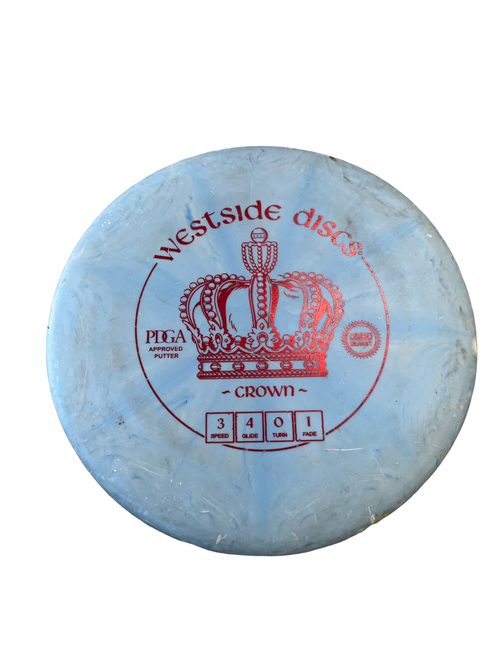 Vist Large View of Product Image Which is Used Westside CROWN Disc Golf Putter Carolina Blue
