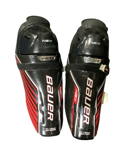 Vist Large View of Product Image Which is Used Bauer NSX Senior Shin Guards Black 14"