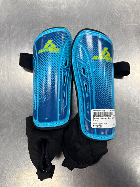 Vist Large View of Product Image Which is Used Brava Soccer Shin Guards Junior Royal Blue SM