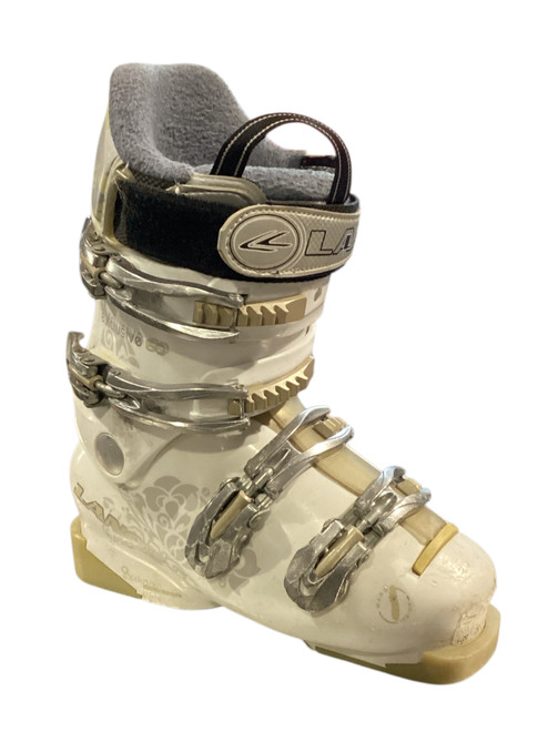 Vist Large View of Product Image Which is Used Lange EXCLUSIVE 60 Girls DH Ski Boot White 235 MP - J05.5 - W06.5
