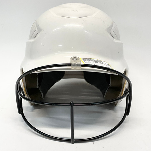 Vist Large View of Product Image Which is Used Rawlings CFBH Batting Helmet w/Mask White MD