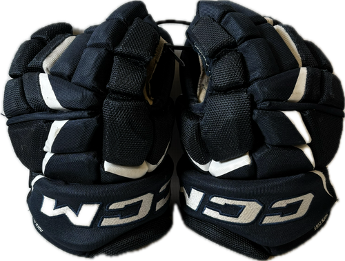 Vist Large View of Product Image Which is Used CCM FT6 Junior Gloves Navy Blue 11"