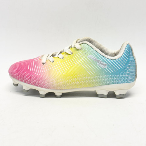 Vist Large View of Product Image Which is Used Brava Soccer Cleats Carolina Blue And Pink Youth 12.0