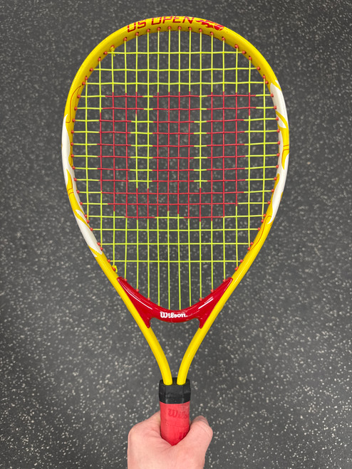 Vist Large View of Product Image Which is Used Wilson US OPEN 19 Junior Tennis Racquet Yellow 19"