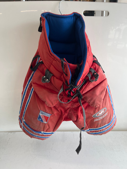 Vist Large View of Product Image Which is Used MCKENNEY RANGERS GOALIE PANTS Junior Goalie Pant Red SM