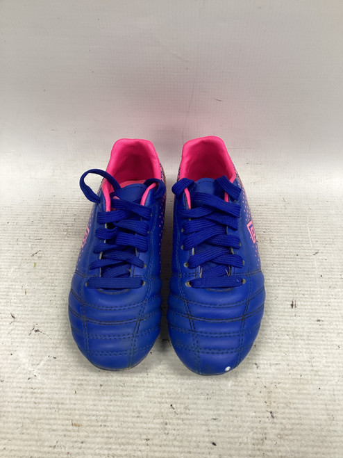 Vist Large View of Product Image Which is Used Soccer Cleats Neon Pink And Navy Blue Youth 11.0