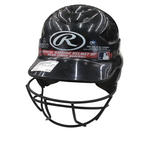 Vist Large View of Product Image Which is Used Rawlings SOFTBALL HELMET Batting Helmet w/Mask Black MD