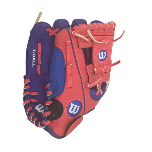 Vist Large View of Product Image Which is Used Wilson EZ CATCH BB/SB Glove LH Throw Red 10"
