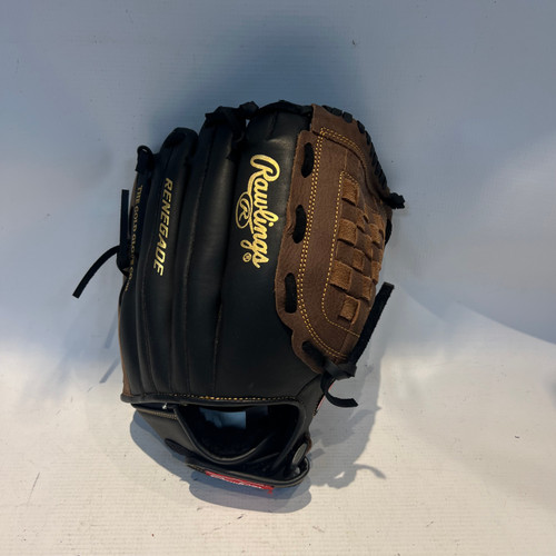 Vist Large View of Product Image Which is Used Rawlings RENE BB/SB Glove RH Throw Black 12 1/2"