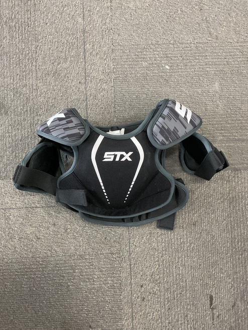 Vist Large View of Product Image Which is Used STX STALLION 75 Lacrosse Shoulder Pads Black XS
