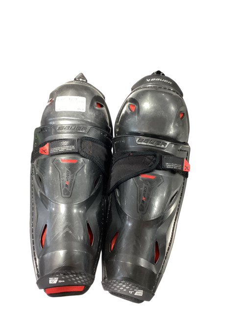 Vist Large View of Product Image Which is Used Bauer VAPOR 3X PRO Intermediate Shin Guards Black 13"