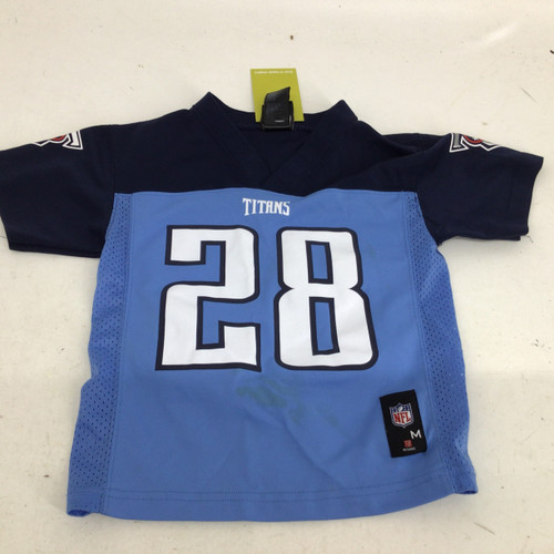 Vist Large View of Product Image Which is Used TITANS JOHNSON YTH MD JERSEY FB Top Youth Navy Blue MD