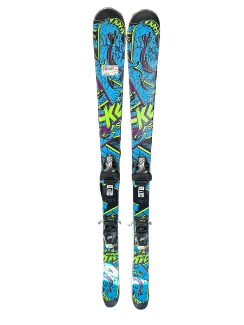 Vist Large View of Product Image Which is Used K2 JUVY Boys DH Ski/Binding Green And Royal Blue 139 cm