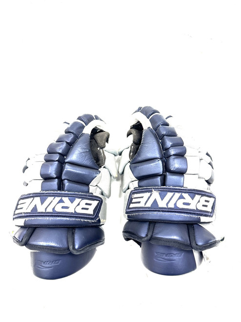 Vist Large View of Product Image Which is Used Brine DEFT Lacrosse Gloves Mens Navy Blue LG