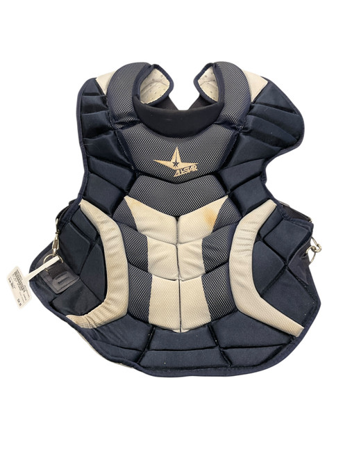 Vist Large View of Product Image Which is Used All Star CP30PRO Catchers Chest Protector Navy Blue Adult