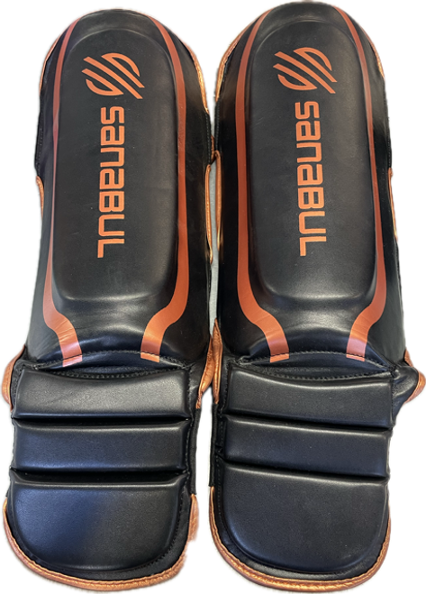 Vist Large View of Product Image Which is Used Sanabul Martial Arts Shin Pads Black Senior