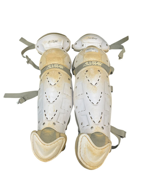 Vist Large View of Product Image Which is Used All-Star LGW14.5FP Catchers Leg Guards White Intermed