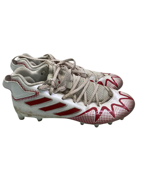 Vist Large View of Product Image Which is Used Adidas Adult FB Cleats Cardinal And White Senior 11.5