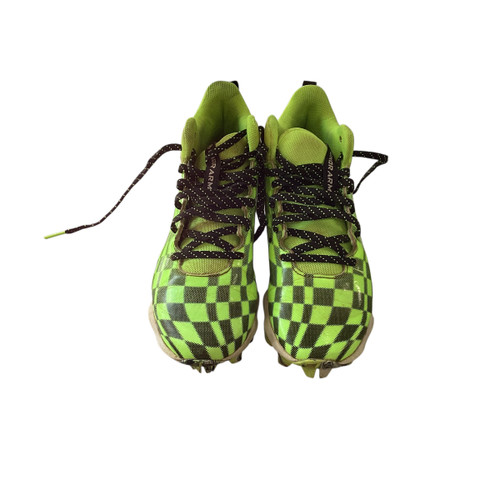 Vist Large View of Product Image Which is Used Under Armour Jr FB Cleats Neon Green Junior 03