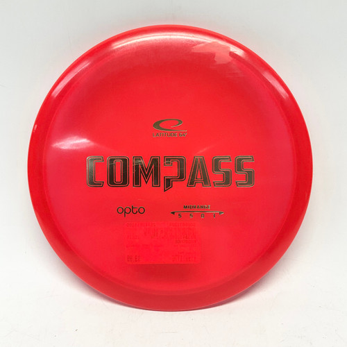 Vist Large View of Product Image Which is Used Latitude 64 OPTO COMPASS Disc Golf Mid Range Red 177g