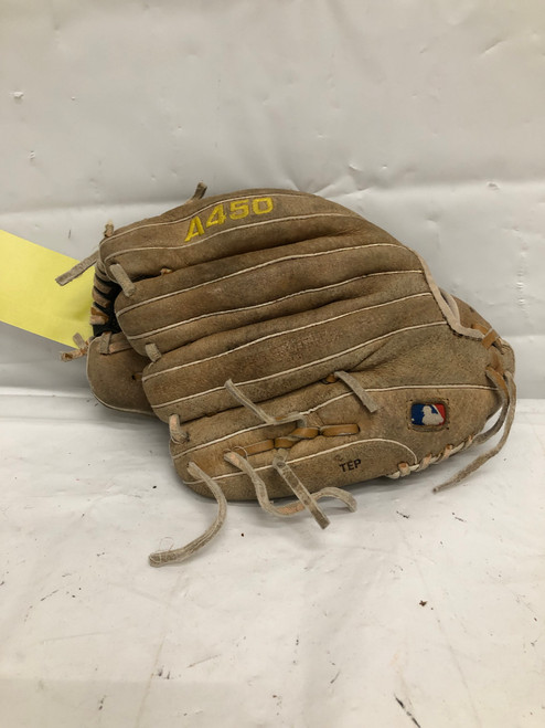 Vist Large View of Product Image Which is Used Wilson A450 BB/SB Glove RH Throw Brown 11 1/2"
