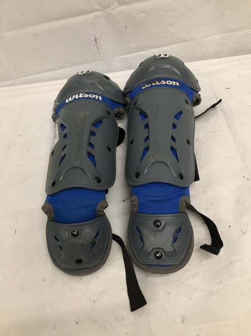 Vist Large View of Product Image Which is Used Wilson EZ GEARSHIN GUARDS Catchers Leg Guards Royal Blue T-Ball