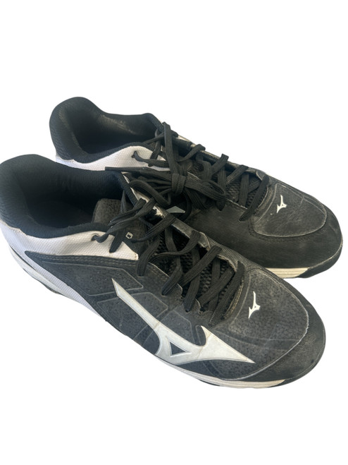 Vist Large View of Product Image Which is Used Mizuno BLACK/WHITE BB/SB Cleats Black And White Senior 9