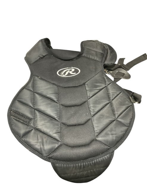 Vist Large View of Product Image Which is Used Rawlings BLACK CHEST PROTECTOR Catchers Chest Protector Black Youth