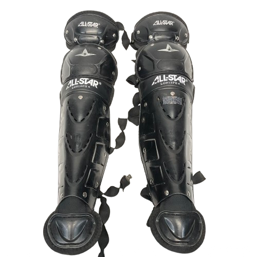 Vist Large View of Product Image Which is Used All-Star LG912PS Catchers Leg Guards Black Junior