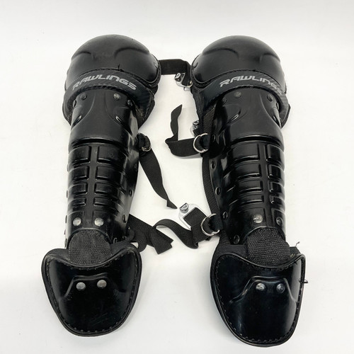 Vist Large View of Product Image Which is Used Rawlings LGPRDGJR-B Catchers Leg Guards Black Youth
