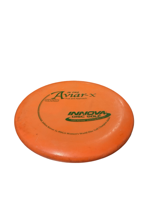 Vist Large View of Product Image Which is Used Innova AVIAR-X Disc Golf Putter Orange
