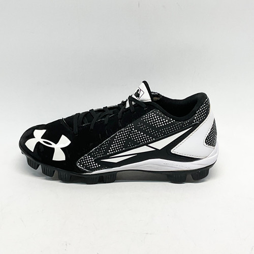 Vist Large View of Product Image Which is Used Under Armour MLB HEATER LOW BB/SB Cleats Black And White Junior 03.5