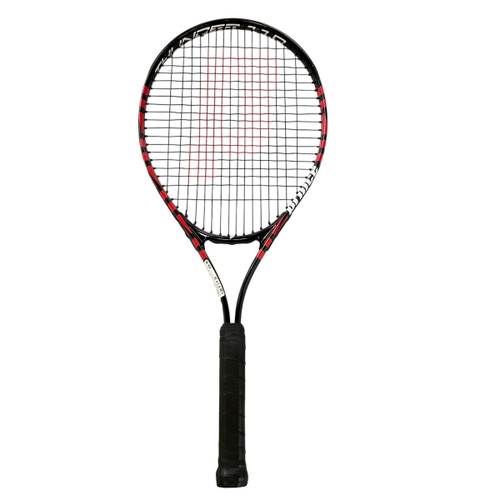 Vist Large View of Product Image Which is Used Prince THUNDER 110 Adult Tennis Racquet Black 4 1/4"